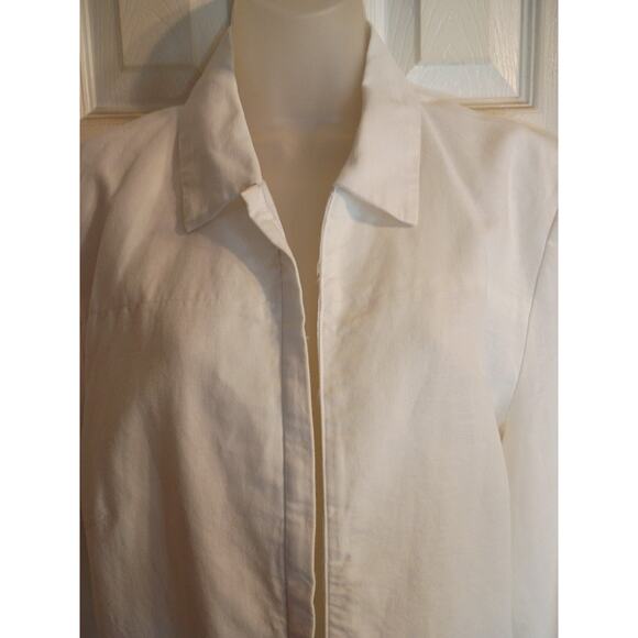 Paul Harris Jackets & Blazers - Paul Harris Design Linen Cotton Open Jacket White Zip Pockets Sz XL